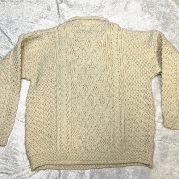 Vtg Western Island Sweater Company Ireland Ivory Wool Sweater Child Age 6/7 Yrs - Picture 3 of 16